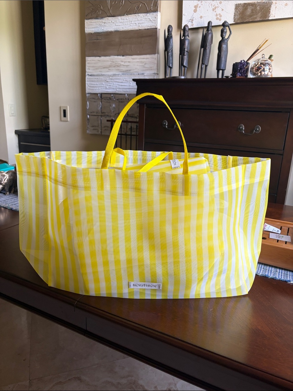Nordstrom anniversary Yellow and White Striped beach Tote